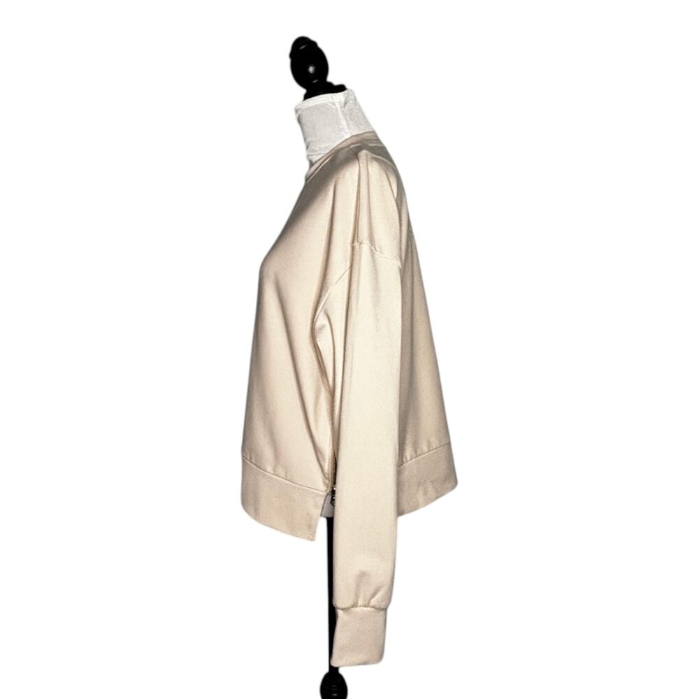 Varley Horton Side Zip Sweatshirt Light Tan Size Medium - Picture 7 of 14